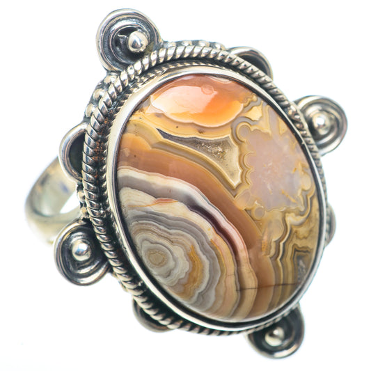 Laguna Lace Agate Rings handcrafted by Ana Silver Co - RING73763