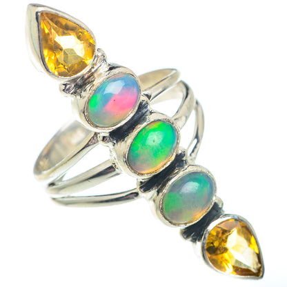Ethiopian Opal, Citrine Rings handcrafted by Ana Silver Co - RING73773