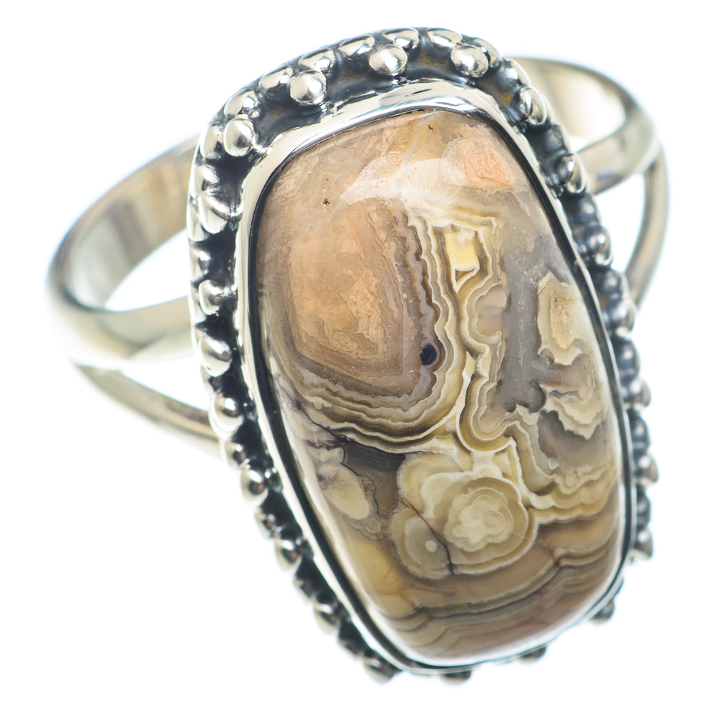 Laguna Lace Agate Rings handcrafted by Ana Silver Co - RING73792