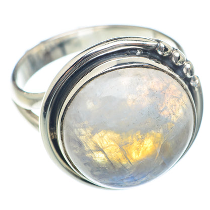Rainbow Moonstone Rings handcrafted by Ana Silver Co - RING73807