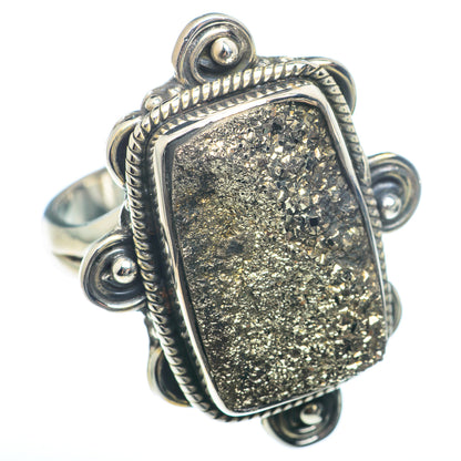 Spectro Pyrite Druzy Rings handcrafted by Ana Silver Co - RING73846