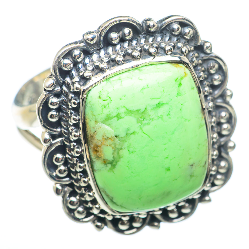 Lemon Chrysoprase Rings handcrafted by Ana Silver Co - RING73868