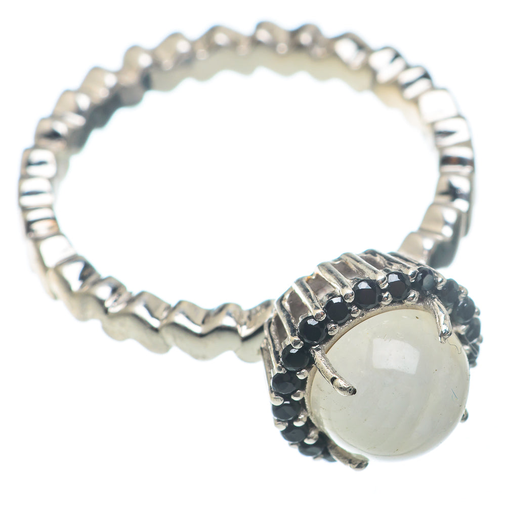 Rainbow Moonstone Rings handcrafted by Ana Silver Co - RING73888