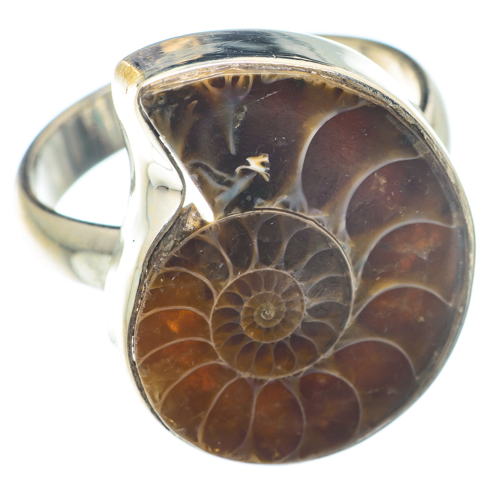Ammonite Fossil Rings handcrafted by Ana Silver Co - RING73916