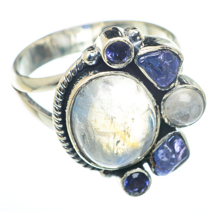 Rainbow Moonstone Rings handcrafted by Ana Silver Co - RING73929