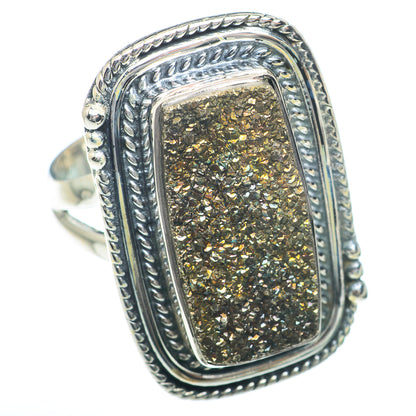 Spectro Pyrite Druzy Rings handcrafted by Ana Silver Co - RING73934