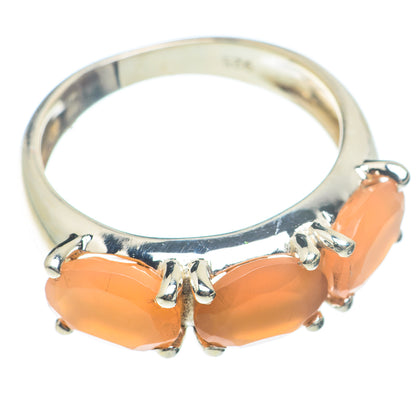 Peach Moonstone Rings handcrafted by Ana Silver Co - RING73953