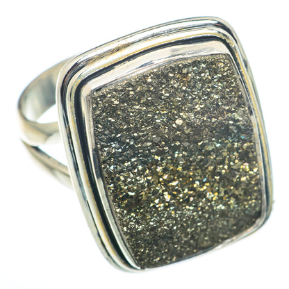 Spectro Pyrite Druzy Rings handcrafted by Ana Silver Co - RING73963