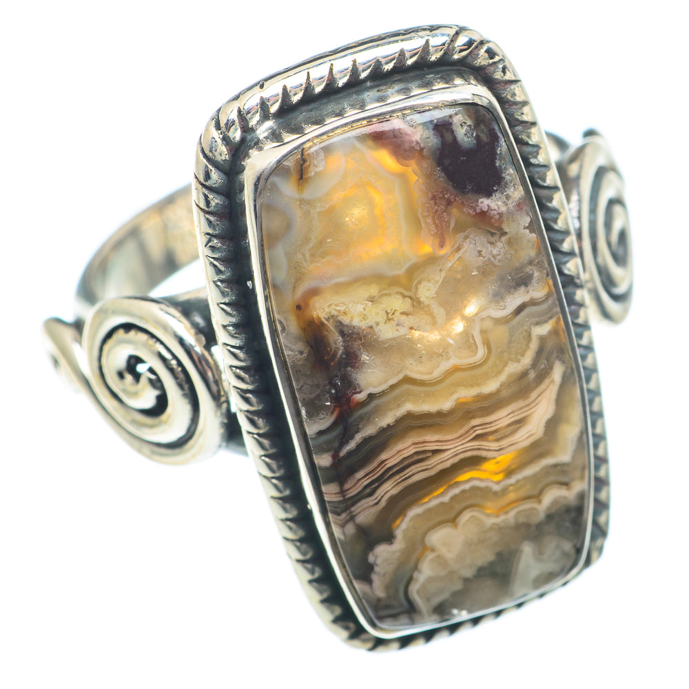 Laguna Lace Agate Rings handcrafted by Ana Silver Co - RING73990