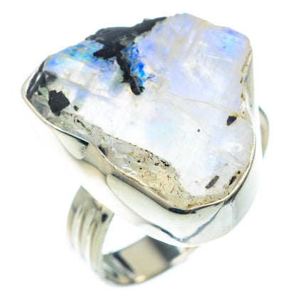 Rainbow Moonstone Rings handcrafted by Ana Silver Co - RING74008