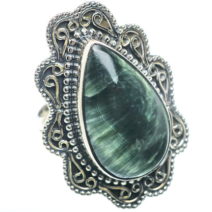 Seraphinite Rings handcrafted by Ana Silver Co - RING74034