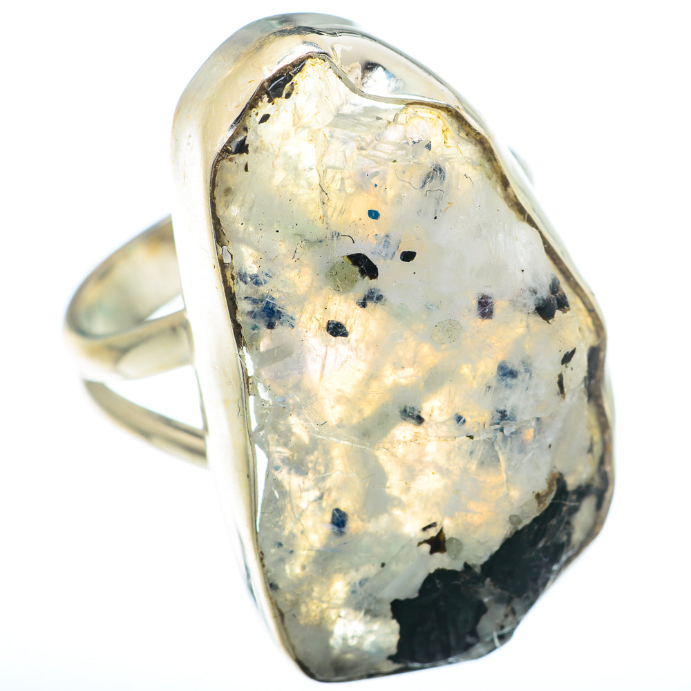 Rainbow Moonstone Rings handcrafted by Ana Silver Co - RING74049