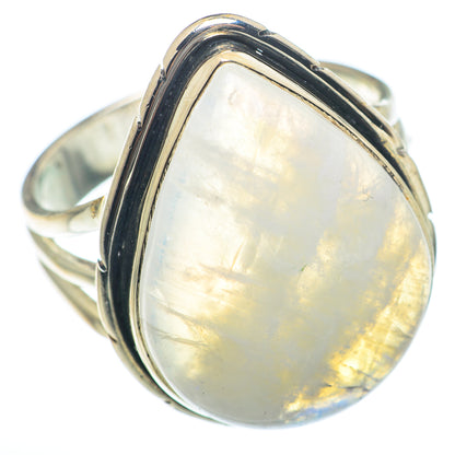 Rainbow Moonstone Rings handcrafted by Ana Silver Co - RING74051