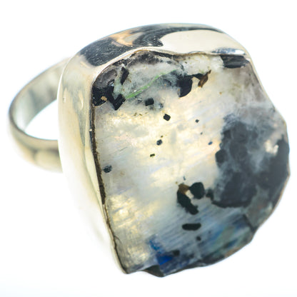 Rainbow Moonstone Rings handcrafted by Ana Silver Co - RING74076