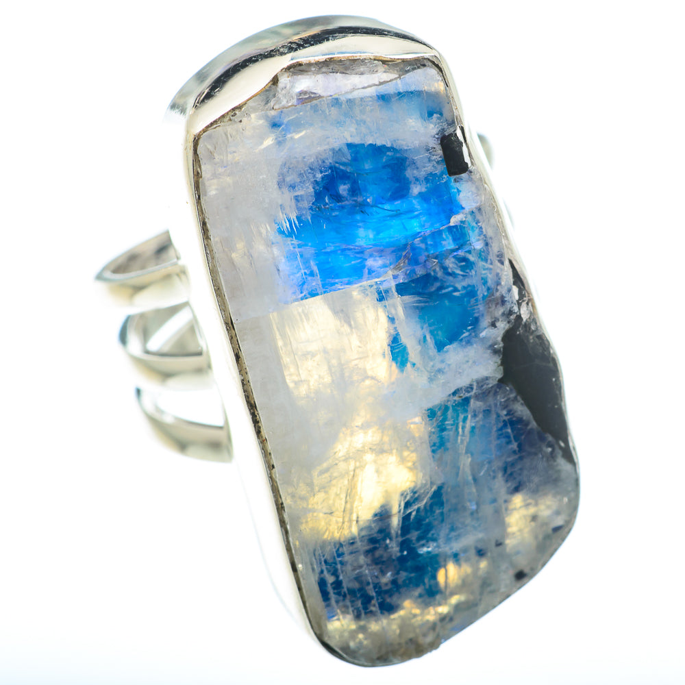 Rainbow Moonstone Rings handcrafted by Ana Silver Co - RING74078