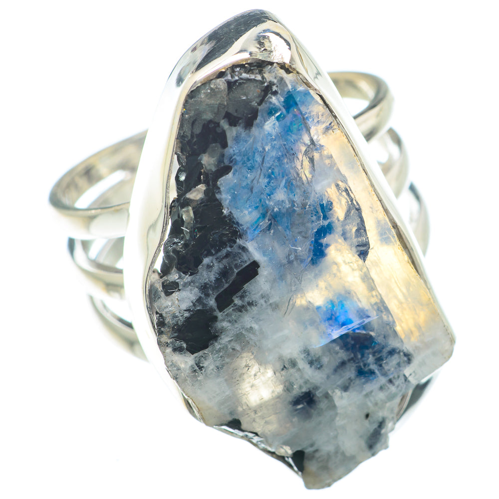 Rainbow Moonstone Rings handcrafted by Ana Silver Co - RING74093