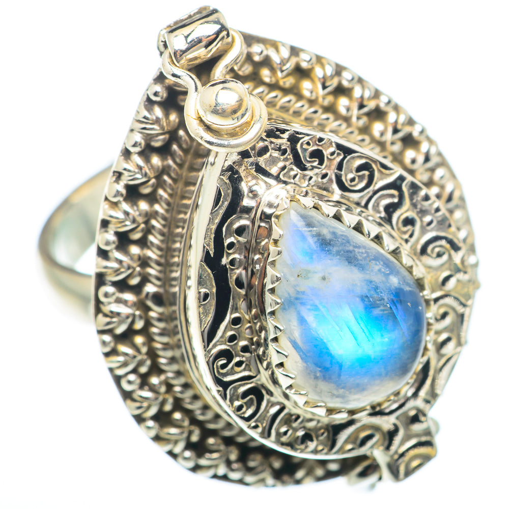 Rainbow Moonstone Rings handcrafted by Ana Silver Co - RING74094