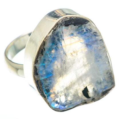 Rainbow Moonstone Rings handcrafted by Ana Silver Co - RING74095