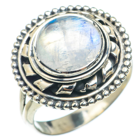 Rainbow Moonstone Rings handcrafted by Ana Silver Co - RING74172