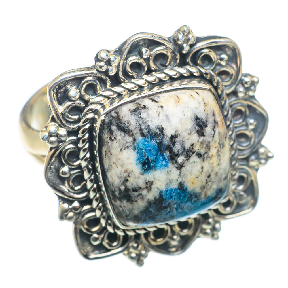 K2 Blue Azurite Rings handcrafted by Ana Silver Co - RING74185