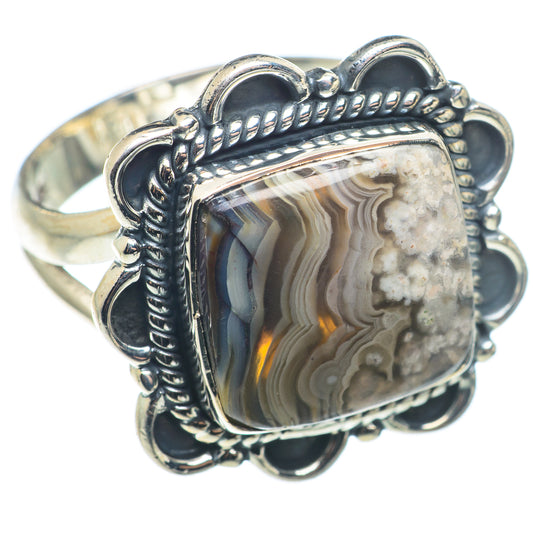 Laguna Lace Agate Rings handcrafted by Ana Silver Co - RING74196