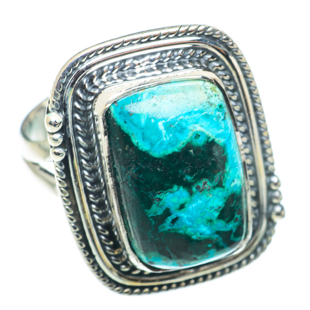 Malachite In Chrysocolla Rings handcrafted by Ana Silver Co - RING74215