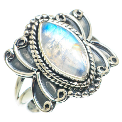 Rainbow Moonstone Rings handcrafted by Ana Silver Co - RING74253