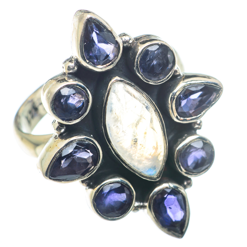 Rainbow Moonstone Rings handcrafted by Ana Silver Co - RING74284