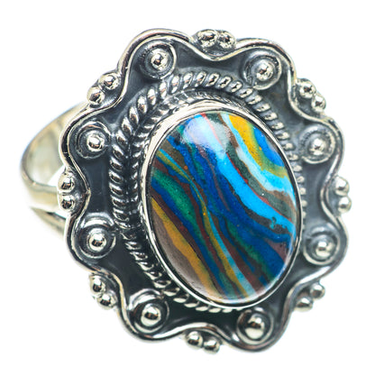 Rainbow Calsilica Rings handcrafted by Ana Silver Co - RING74291