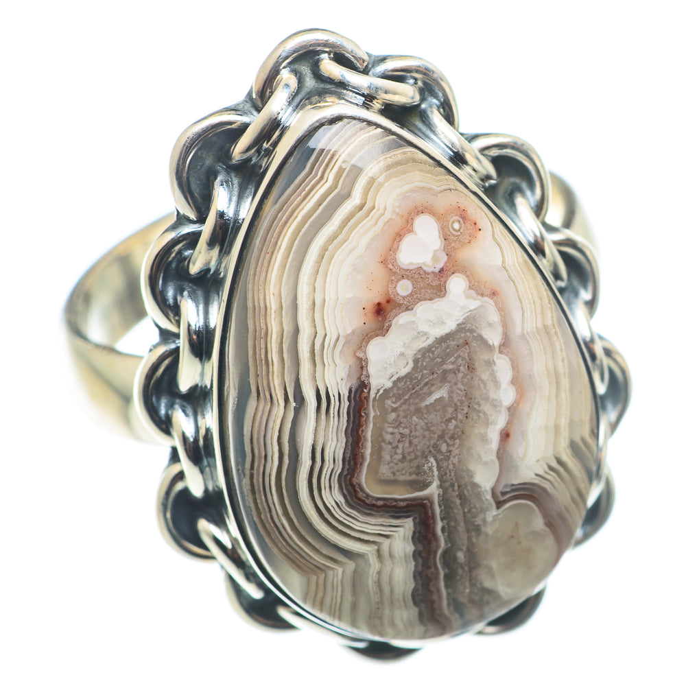 Laguna Lace Agate Rings handcrafted by Ana Silver Co - RING74324