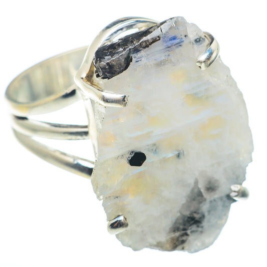 Rainbow Moonstone Rings handcrafted by Ana Silver Co - RING74359