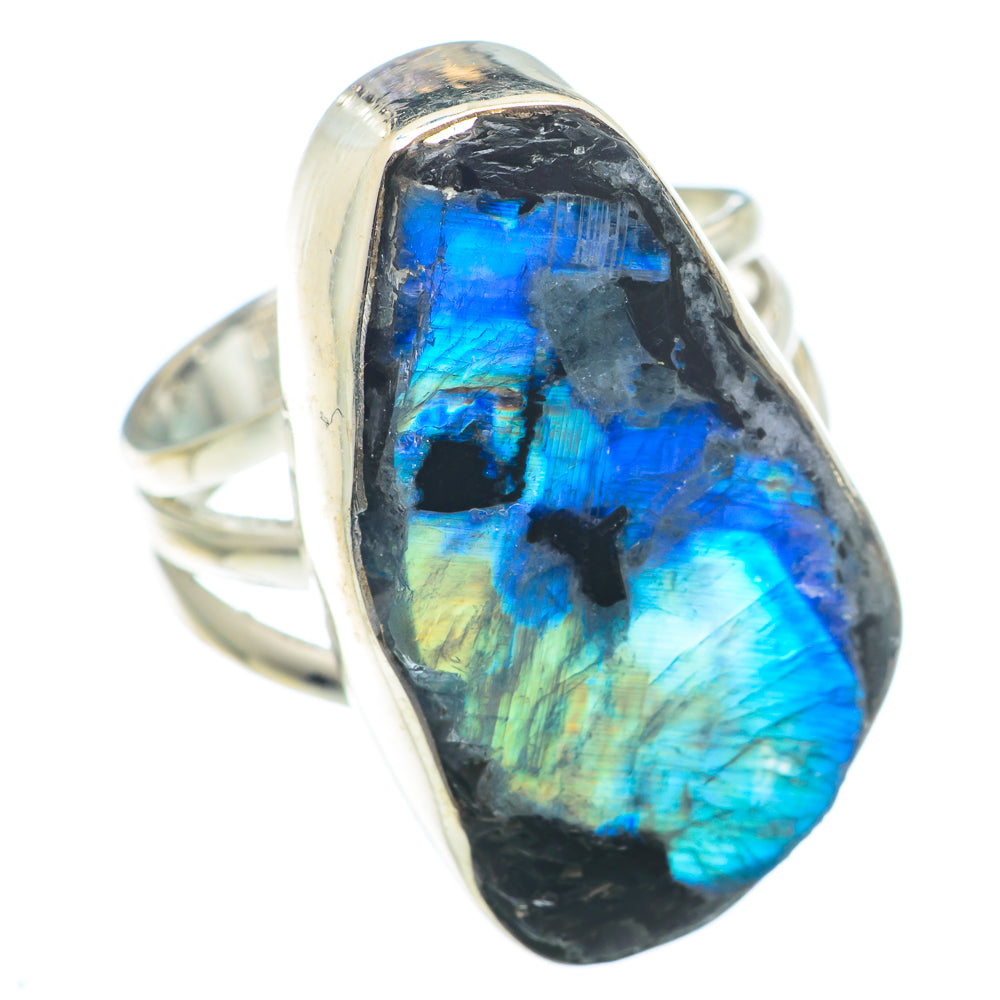 Rainbow Moonstone Rings handcrafted by Ana Silver Co - RING74361