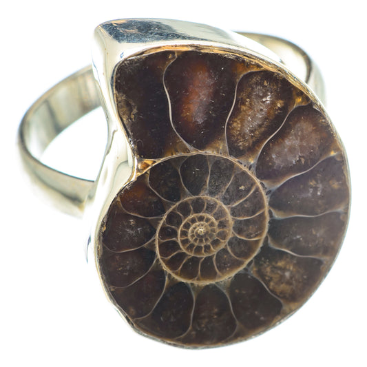 Ammonite Fossil Rings handcrafted by Ana Silver Co - RING74380