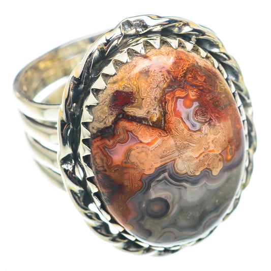 Crazy Lace Agate Rings handcrafted by Ana Silver Co - RING74382