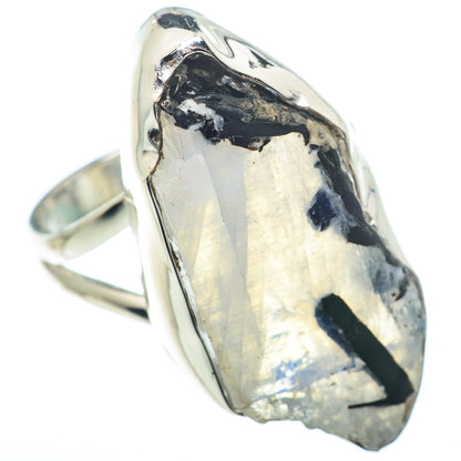 Rainbow Moonstone Rings handcrafted by Ana Silver Co - RING74393