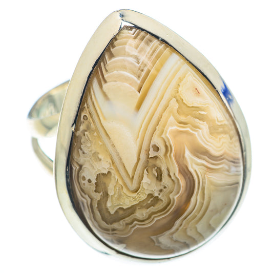 Laguna Lace Agate Rings handcrafted by Ana Silver Co - RING74397