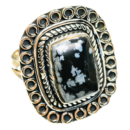 Snowflake Obsidian Rings handcrafted by Ana Silver Co - RING74432 - Photo 2