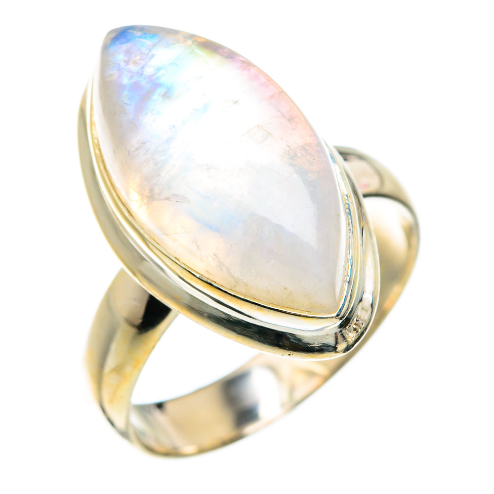 Rainbow Moonstone Rings handcrafted by Ana Silver Co - RING74438