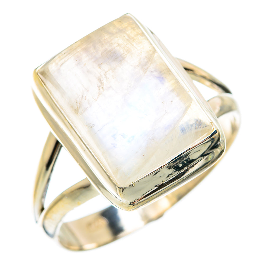 Rainbow Moonstone Rings handcrafted by Ana Silver Co - RING74439