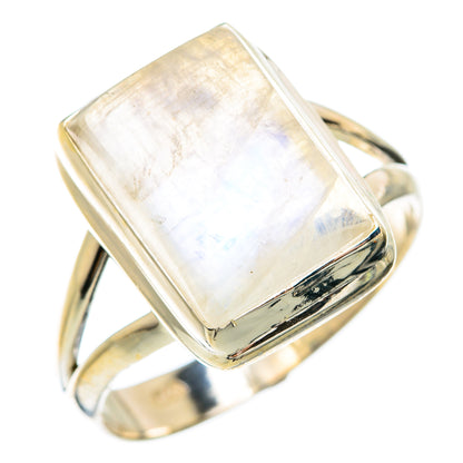 Rainbow Moonstone Rings handcrafted by Ana Silver Co - RING74439