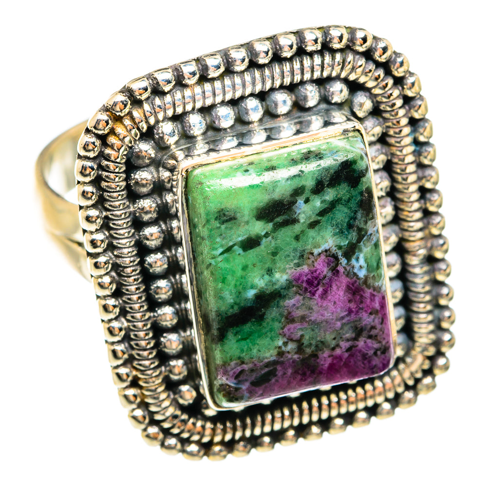 Ruby Zoisite Rings handcrafted by Ana Silver Co - RING74497