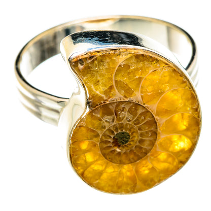 Ammonite Fossil Rings handcrafted by Ana Silver Co - RING74501