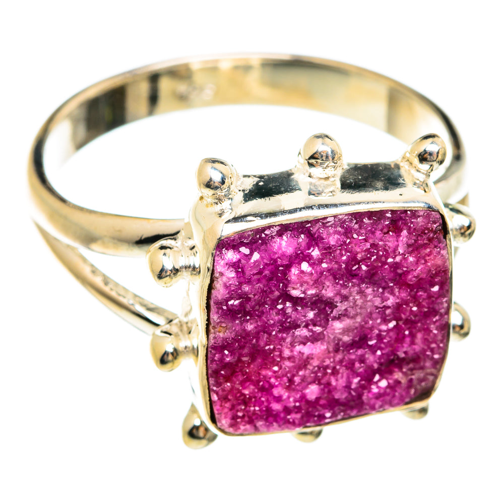 Cobalto Calcite Druzy Rings handcrafted by Ana Silver Co - RING74505