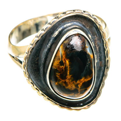 Golden Pietersite Rings handcrafted by Ana Silver Co - RING74515
