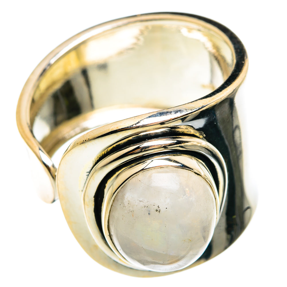 Rainbow Moonstone Rings handcrafted by Ana Silver Co - RING74521