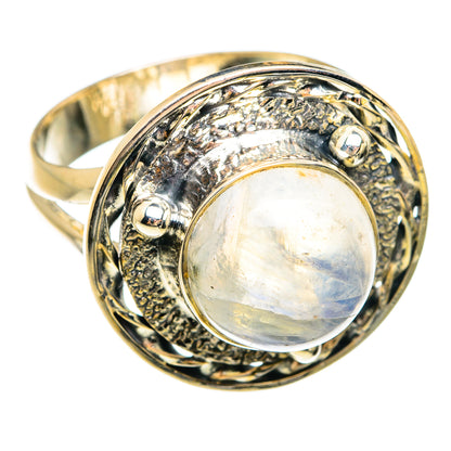 Rainbow Moonstone Rings handcrafted by Ana Silver Co - RING74561
