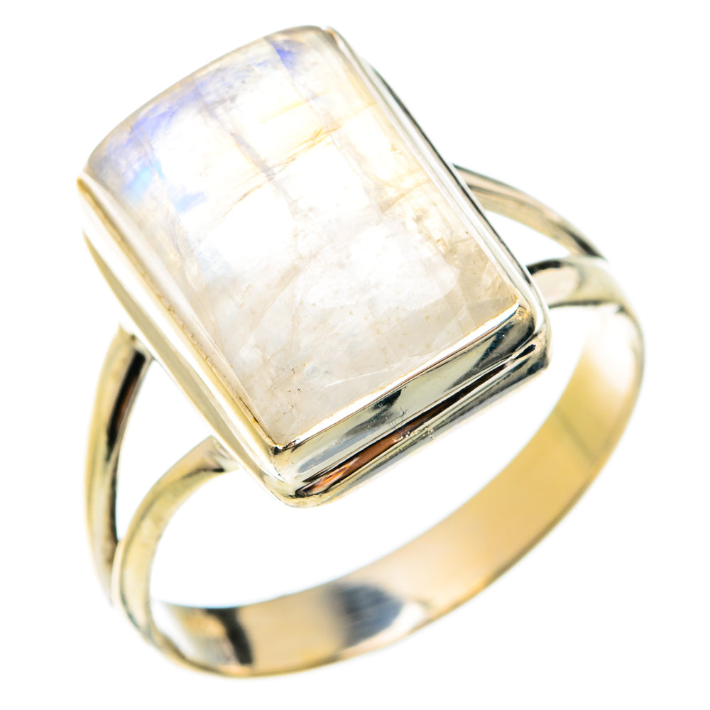 Rainbow Moonstone Rings handcrafted by Ana Silver Co - RING74562