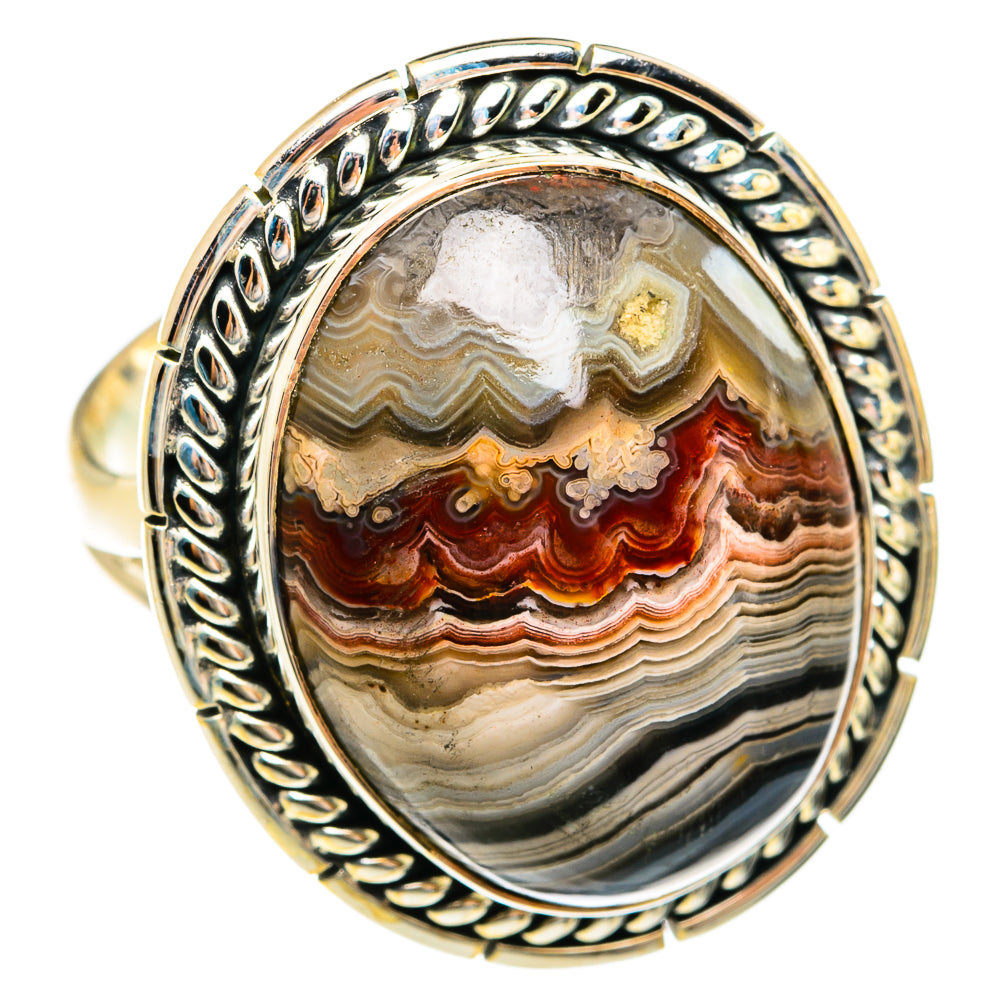 Laguna Lace Agate Rings handcrafted by Ana Silver Co - RING74579