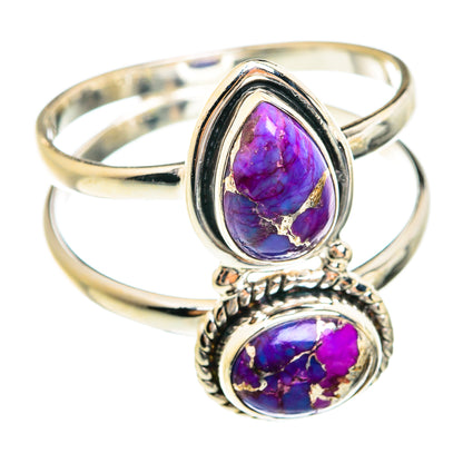 Purple Copper Composite Turquoise Rings handcrafted by Ana Silver Co - RING74592