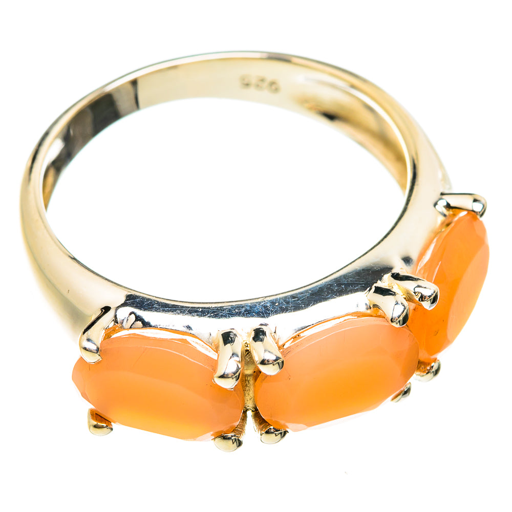 Peach Moonstone Rings handcrafted by Ana Silver Co - RING74624